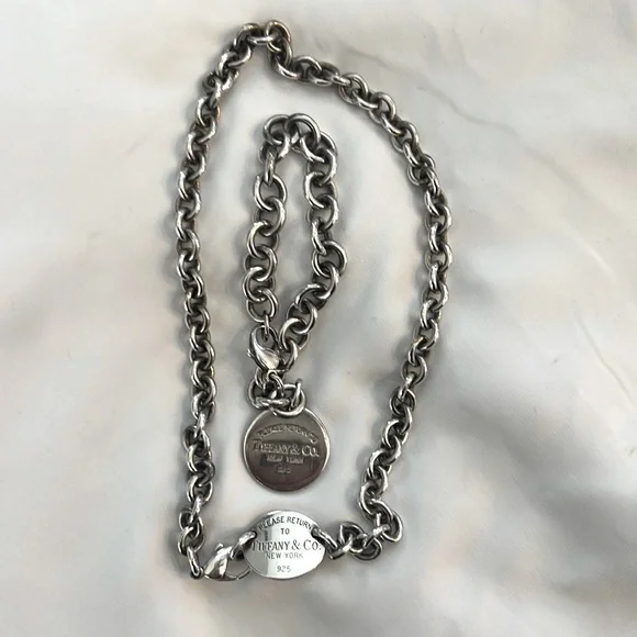 Tiffany and Tag necklace and matching Sterling Silver